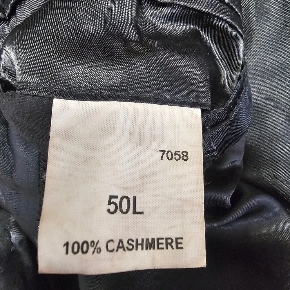 Jos‎ A Bank Pure Cashmere Black Blazer Jacket Sport Coat 50L 2 Button Office 90s